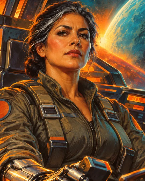 Captain Dani Reyes的插画肖像